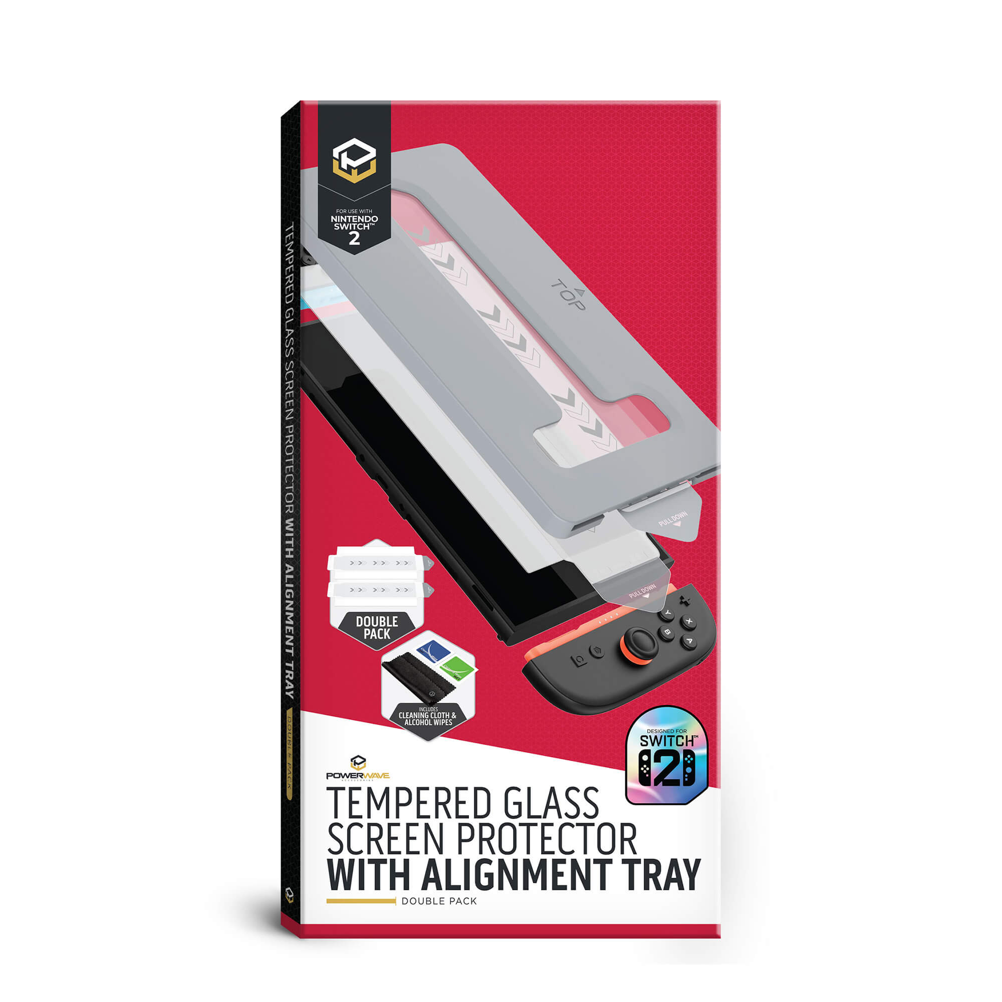 Powerwave Tempered Glass Screen Protector with Alignment Tray Double Pack for Nintendo Switch 2 - Image 5