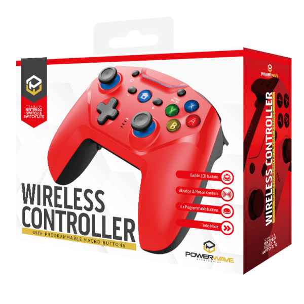 Switch Wireless Controller Red Powerwave Gaming Accessories